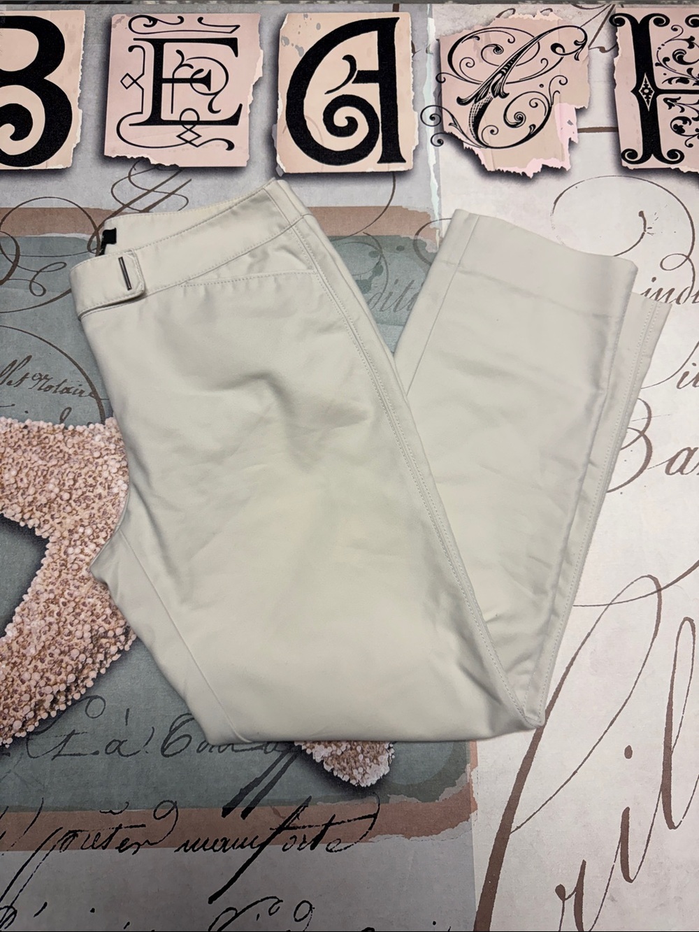 White House Black Market Women's Cream Trousers